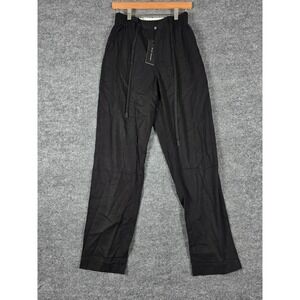 ELIE TAHARI Black Cropped Wide Leg Pants Elastic Waist Drawstring‎ MSRP $78